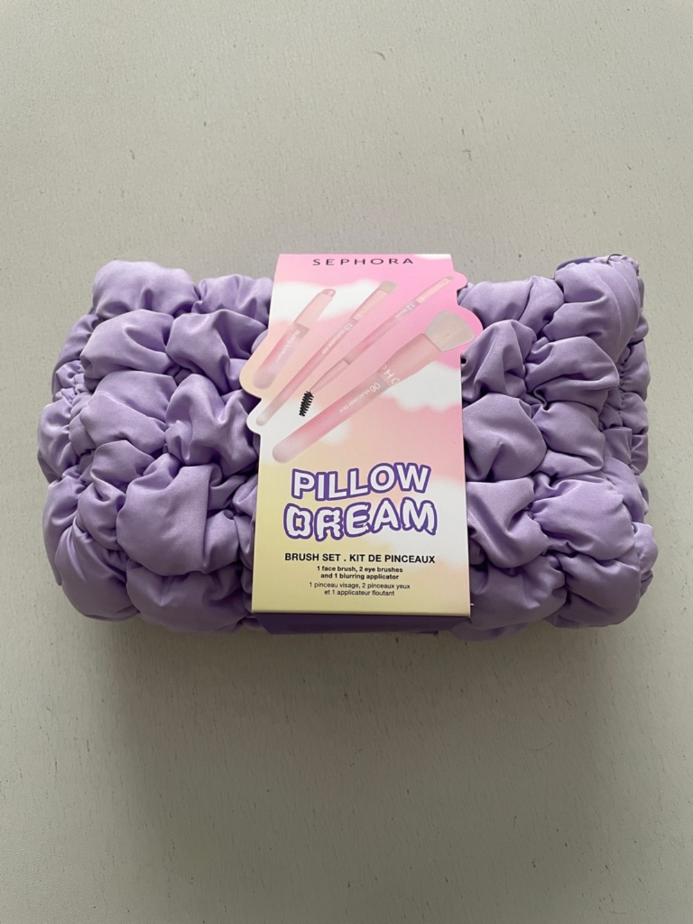 Sephora Lilac Quilted Pillow Dream Brush Set